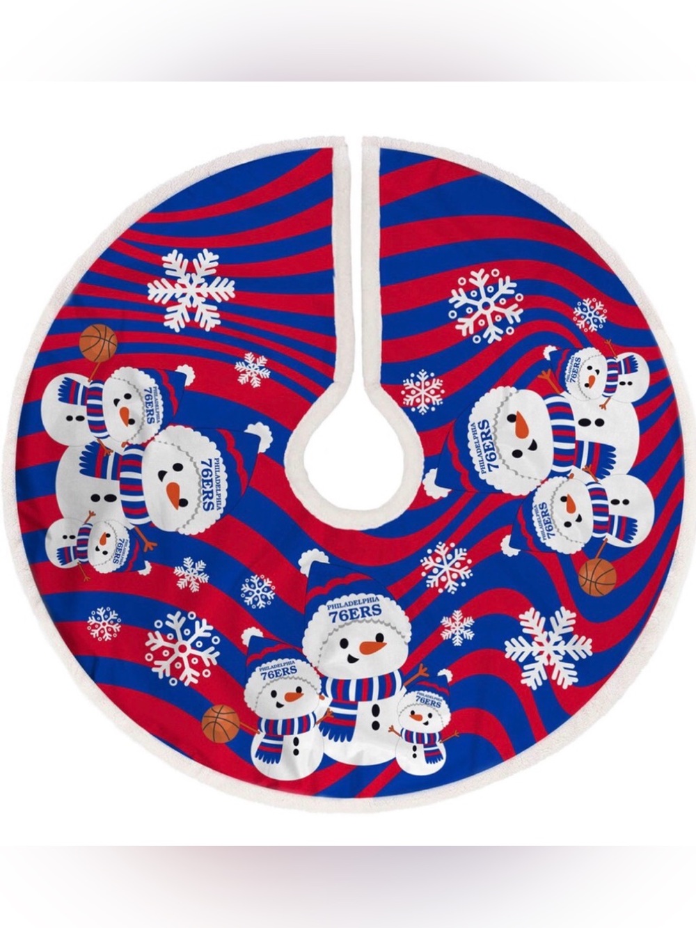 Philadelphia 76ers Snowman Tree Skirt - Red & Blue